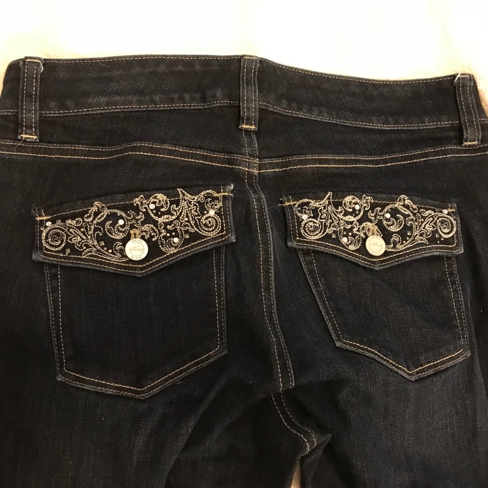 WHBM Dark Wash Embellished Jeans
